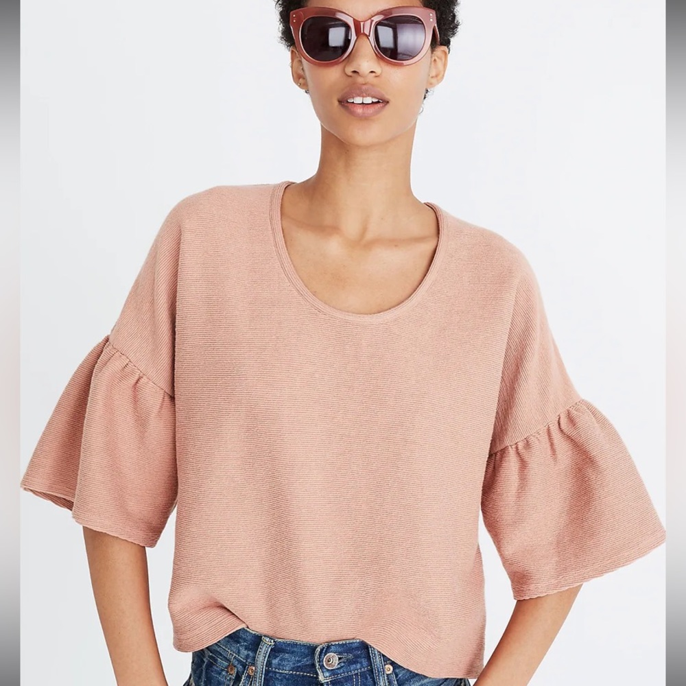 Madewell Texture & Thread Gathered-Sleeve Top